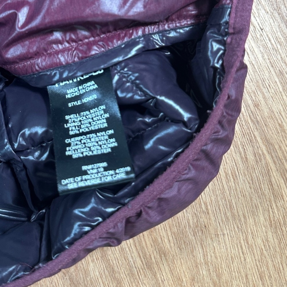 Hawke & Co Puffer Jacket Mens L Burgundy Performance - Picture 9 of 11